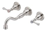 Danze D316257PNV Polished Nickel Opulence Double Handle Widespread Wall Mount Vessel Filler Faucet f
