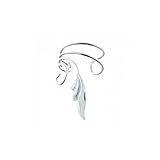Bling Jewelry Stylized Leaf Vines Ear Cuff Left Ear 925 Sterling Silver