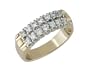 Denzella 14K Gold Double Row Diamond Ring