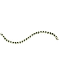 4.00 Carat (ctw) 14k White Gold Round White & Black Diamond Ladies Flower Tennis Bracelet