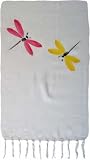 Red & Yellow Hand-Painted Dragonfly Sarong.