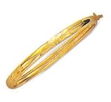 10k Yellow 4 mm Childrens Diamond-Cut Bangle - 5.5 Inch