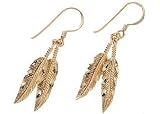 Signature Feather Drop Earrings 18KT GOLD OVER STERLING