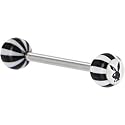 Playboy White LOGO INLAY Midnight BEACH BALL Barbell Tongue Ring