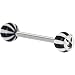 Playboy White Logo Inlay Midnight Beach Ball Barbell Tongue Ring