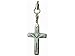 SILVER METAL ON CROSS CELL PHONE CHARM - RETAIL PACKAGING