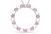 1 3/4 Carat Pink Sapphire and Diamond 14K White Gold Circle with Heart Pendant w/Chain