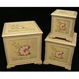 SEASHELL sea shell beach house seashore NESTING TRUNKS storage organizer boxes end table accent Home Decor SET 3 by Unknown