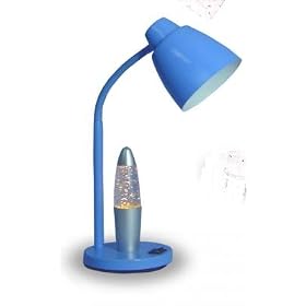 17 Blue Metal Task Glitter Lamp by Best