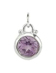 February Amethyst Charm in Sterling Silver