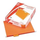 Pendaflex 81607 Recycled Colored Hanging File Folders, Letter, 1/5 Cut Tabs, Orange, 25/box