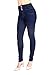ARCO IRIS Women's High Waist Skinny Elastic Waistband Denim Jeans Navy Junior