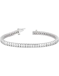 Platinum Contemporary Diamond Tennis Bracelet featuring 56 Channel Set Round Brilliant Cut Diamonds in a High Polished Setting. 5 5/8 CTW