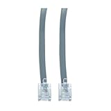 RJ11, 6P / 4C, Silver Satin Flat Cable, 1:1, 14 ft (Data)