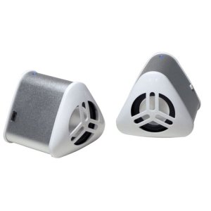 Pyle PMNP2S 2.0 Speaker System - 10 W RMS - Silver. MINI HIGH VOLUME PORTABLE RECHARGEABLE SPEAKER SYSTEM WHITE SPKR. USB - iPod Support