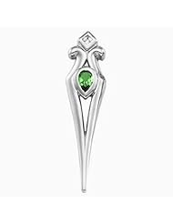 14K Yellow Gold Pear Cut Emerald and Diamond Pendant -- LIFETIME WARRANTY
