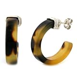 Sterling Silver Tortoise Hoop Earrings