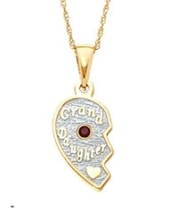 Granddaughter Half Pendant in Sterling Silver with July Ruby Birthstone (Grandmother Half sold seperately)