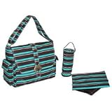 Canvas Buckle Bag - Canvas Canal Street Stripes - Turquoise