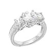 Sterling Silver Rhodium Engagement Ring with Clear CZ - Size: 5-9