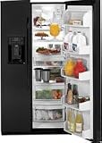 Profile 25.9 cu. ft. Side by Side Refrigerator with 4 Glass Shelves Hidden-Hinge Crown Doors and ClimateKeeper System Black