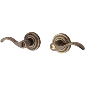 Baldwin 5255.412.RENT Wave Lever Keyed Entry Set, Distressed Venetian Bronze by 