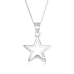 Tuscany Silver Damen-Anh�nger Cubic Zirconia Open Star on CurbHalskette Adjustable 46 cm - 8.44.2200