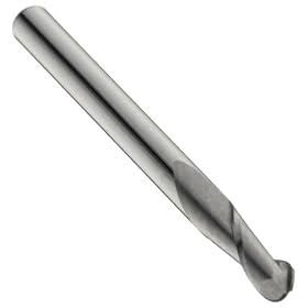 Niagara Cutter 059641 Ball End Mill.017 Flute, 1 1/2" Overall Length, 1/8" Shank, Carbide, 2 Flutes