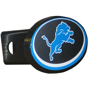 Detroit Lions Officially licensed NFL plastic hitch cover For SUV and Truck. Fits class III hitch receivers.