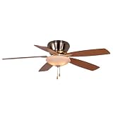 Review Litex CTM52BNK5C / Litex CTM52BNK5C Brezza 52-Inch Five-Blade Ceiling Fan, Brushed Nickel with White Frosted Glass Kit