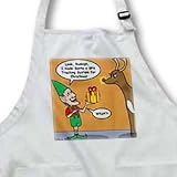 Rich Diesslins Funny Christmas Cartoons - Elf and Rudolph GPS Present - Aprons