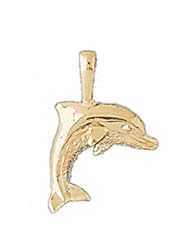 Dazzlers Solid 14 karats gold Dolphin Charm Pendant Available in three colors from jewelsberry (weights: 1.0 grams only)
