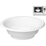 Propack 18 Ounce Disposable Bowls Microwave Safe 50 Count White