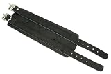 Neptune Giftware Black Leather Wide Double Strap Cuff Wrap Around Gothic Wristband Bracelet With Buckle Fastening - 48
