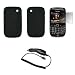 Black Silicone Gel Skin Cover Case + LCD Screen Protector + Rapid Car Charger for Blackberry Curve 8520 [Accessory Export Brand]