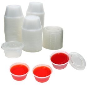 5.5 oz. Plastic Shot Cups with Lids- 100ct.