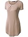 Doublju Womens Short Sleeve Round Neck Flared T-Shirt Dress