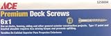 ACE DRYWALL SCREWS 46500 ACE DECK SCREW SQUARE BUGLE #6 x 1