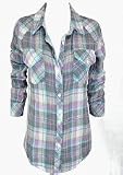 Rails/チェックシャツ（アクア/パープル）/LADYS  Aqua*Purple (M) Rails