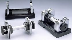 2x25lb Bayou Adjustable Dumbbells-Quality Chrome Plated Steel - 5 in 1 weight adjustments!