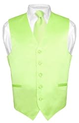 Men's LIME GREEN Dress Vest and NeckTie Set for Suit or Tuxedo
