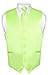Men's Dress Vest & NeckTie Solid LIME GREEN Color Neck Tie Set for Suit or Tux