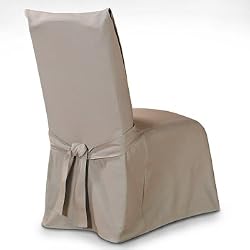 Sure Fit Cotton Duck Long Dining Room chair Cover - Linen