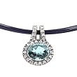 14K White Gold Aquamarine and Diamond Pendant