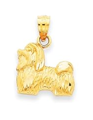 14k Gold Diamond-cut Shih Tzu Pendant