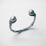 Large Twig Cuff, White Pearls