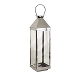 27.5 Sleek Industrial Stainless Candle Lantern