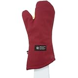 San Jamar KT0218 Kool-Tek Nomex Conventional Temperature Protection Oven Mitt, 18" Length, Red