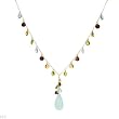 Necklace With 37.60ctw Precious Stones - Genuine Chalcedony, Citrines, Garnets, Peridots and Topazes Beautifully Designed in Yellow Gold. Total item weight 11.3g Length 18in