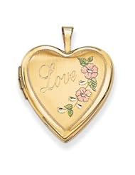 Genuine IceCarats Designer Jewelry Gift 14K 20Mm Enamel Flowers Love Heart Locket